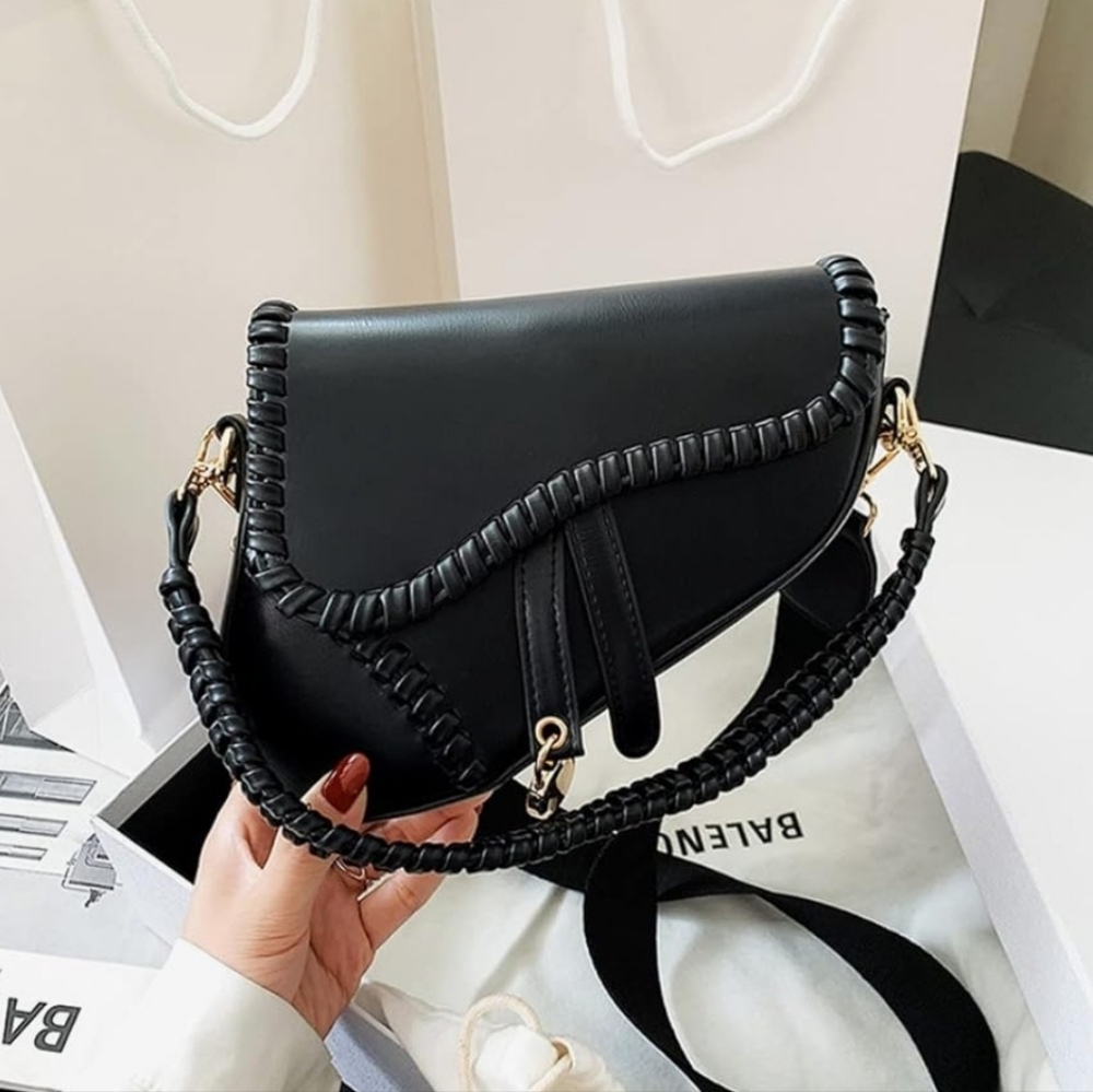 Saddle Shoulder Bag, Clutch Purse, Small Crossbody, Satchel Handbag, PU Leather